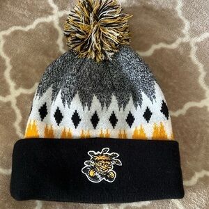 BNWT Witchita yellow jackets pom pom hat black yellow white